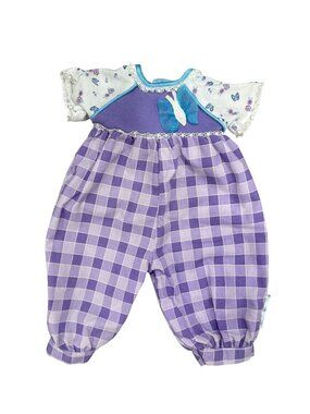 Vintage Cabbage Patch Kids Purple Outfit Jumper Romper Butterfly Clothing